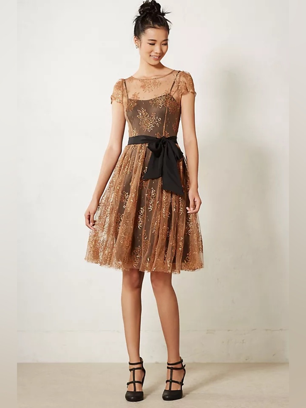 Anthropologie Bronze Moulinette Soeurs Dress